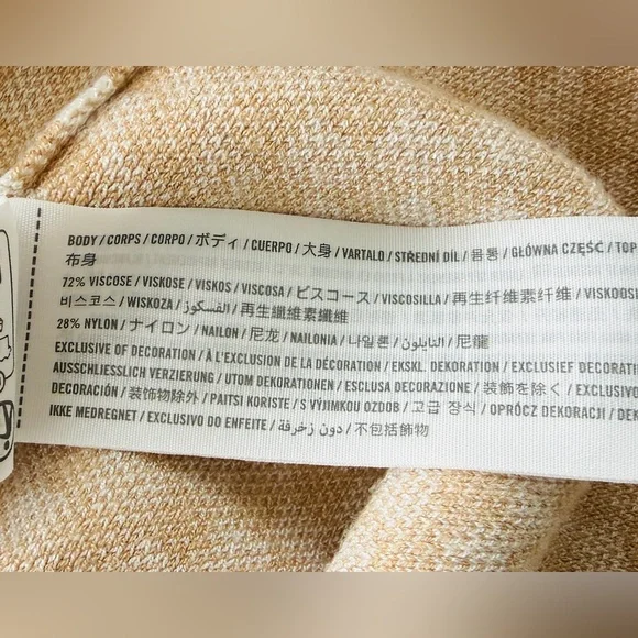 Abercrombie & Fitch Cream and Tan Long Sleeve Sweater Dress, Size MT - Picture 7 of 7